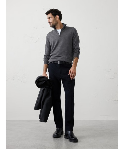 BANANA REPUBLIC FACTORY STORE(バナナリパブリック ファクトリーストア)の「BANANA REPUBLIC FACTORY STORE メリノウールハーフジップセーター(ニット/セーター・メンズ・ブラック/チャコールグレー/ブルー/ネイビー/ナチュラル・M/S/XL/L)」の3枚目の写真