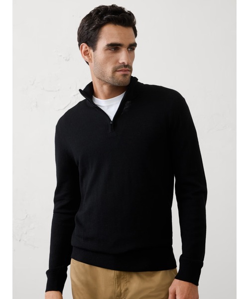 BANANA REPUBLIC FACTORY STORE(バナナリパブリック ファクトリーストア)の「BANANA REPUBLIC FACTORY STORE メリノウールハーフジップセーター(ニット/セーター・メンズ・ブラック/チャコールグレー/ブルー/ネイビー/ナチュラル・M/S/XL/L)」の2枚目の写真