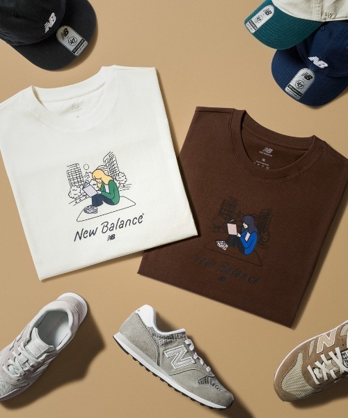 NEW BALANCE（ニューバランス）の「【別注】New Balance ニューバランス Reading In Park T-Shirt 限定コラボ（Tシャツ/カットソー・レディース・アイボリー/ブラウン・XL/M/L/S）」の9枚目の写真