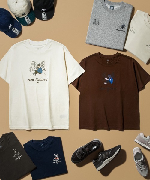 NEW BALANCE（ニューバランス）の「【別注】New Balance ニューバランス Reading In Park T-Shirt 限定コラボ（Tシャツ/カットソー・レディース・アイボリー/ブラウン・XL/M/L/S）」の8枚目の写真