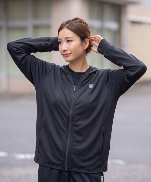 K-SWISS(ケースイス)の「【K-SWISS/ケースイス】接触冷感パーカー/ジップアップフードパーカー(パーカー・レディース・ブラック/ホワイト/ピンク・MEDIUM/LARGE/X-LARGE)」の3枚目の写真