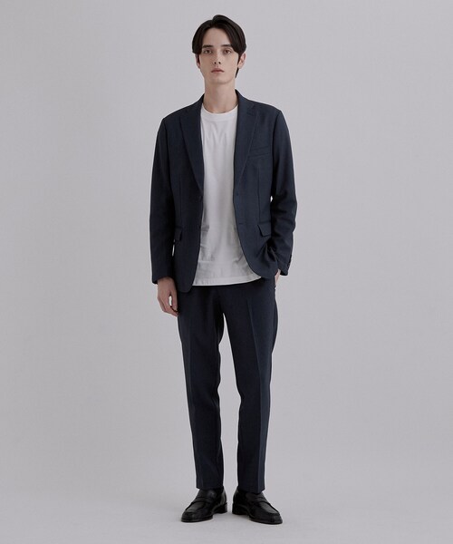 tk.TAKEO KIKUCHI(ティーケータケオキクチ)の「【365日対応】PINHEADシングルセットアップ/上下2点セット/ONOFF兼用/ストレッチ/洗える/イージーケア/シワになりにくい/ビジネス対応(セットアップ・メンズ・ブルー系その他/ブルー/ブラック・01/02/03/04)」の3枚目の写真