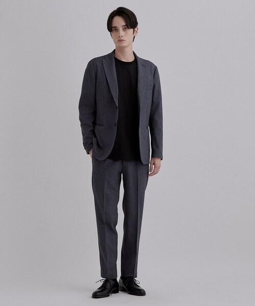 tk.TAKEO KIKUCHI(ティーケータケオキクチ)の「【365日対応】PINHEADシングルセットアップ/上下2点セット/ONOFF兼用/ストレッチ/洗える/イージーケア/シワになりにくい/ビジネス対応(セットアップ・メンズ・ブルー系その他/ブルー/ブラック・01/02/03/04)」の2枚目の写真
