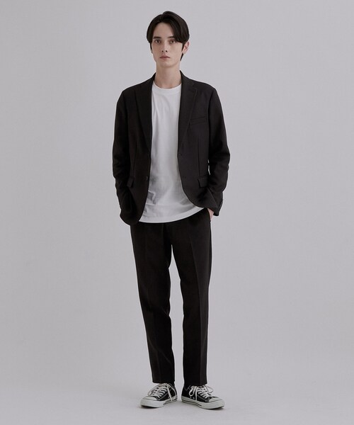 tk.TAKEO KIKUCHI(ティーケータケオキクチ)の「【365日対応】PINHEADシングルセットアップ/上下2点セット/ONOFF兼用/ストレッチ/洗える/イージーケア/シワになりにくい/ビジネス対応(セットアップ・メンズ・ブルー系その他/ブルー/ブラック・01/02/03/04)」の1枚目の写真