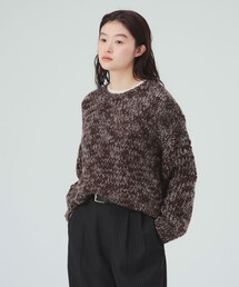 ミックススラブ ニット プルオーバー