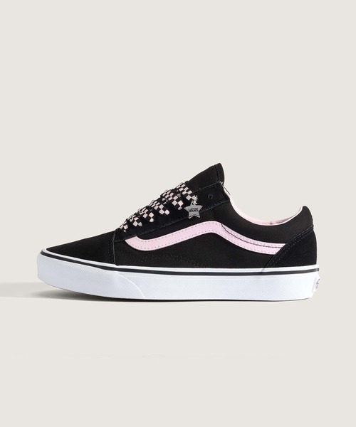 VANS(バンズ)の「オールドスクール / Old Skool BLACK/WHITE VN000D6WY281(スニーカー・メンズ・ブラック×ピンク・4/6/6.5/5/7/5.5/4.5)」の1枚目の写真