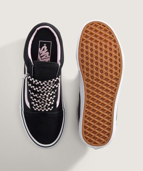 VANS(バンズ)の「オールドスクール / Old Skool BLACK/WHITE VN000D6WY281(スニーカー・メンズ・ブラック×ピンク・4/6/6.5/5/7/5.5/4.5)」の3枚目の写真