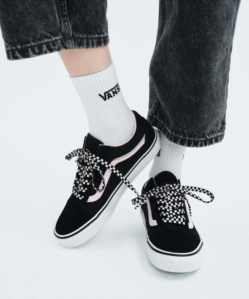 VANS(バンズ)の「オールドスクール / Old Skool BLACK/WHITE VN000D6WY281(スニーカー・メンズ・ブラック×ピンク・4/6/6.5/5/7/5.5/4.5)」の8枚目の写真
