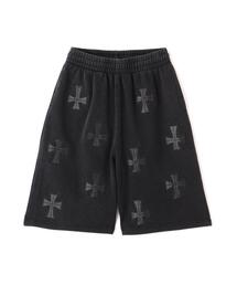 UNKNOWN LONDON（アンノウン・ロンドン）の「UNKNOWNLONDON アンノウンロンドン 【LHP EXCLUSIVE】LEATHER CROSS BUGGY SHORTS（スウェットパンツ）」