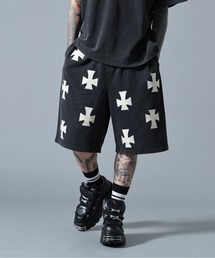 UNKNOWN LONDON（アンノウン・ロンドン）の「UNKNOWNLONDON アンノウンロンドン 【LHP EXCLUSIVE】LEATHER CROSS BUGGY SHORTS（スウェットパンツ）」