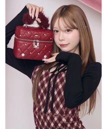 フェイクファーハンドルバニティバッグ