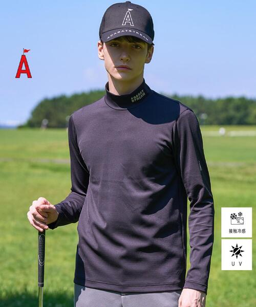 ADABAT STREAM(アダバットストリーム)の「【UVケア/接触冷感】ネオプレーン長袖モックT(Tシャツ/カットソー・メンズ・ライトブルー/ブラック・46/48/50)」の1枚目の写真
