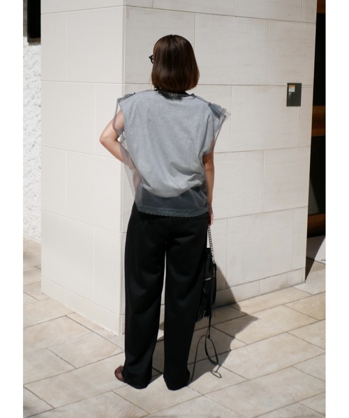BeBeoD(べベッド)の「レースプリントチュールフリルトップス(Tシャツ/カットソー・レディース・ホワイト/グレー/ブラック・フリー)」の17枚目の写真