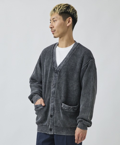 ムラサキスポーツ(ムラサキスポーツ)の「DEAR LAUREL/ディアローレル ニット セーター カーディガン PIGMENT KNIT DL26F-1301(ニット/セーター・メンズ・ネイビー/ターコイズブルー/ブラック・M/L)」の1枚目の写真