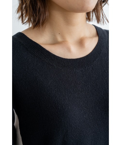 M.deux（エムドゥ）の「バイカラー2wayフレアニットワンピース（ワンピース・レディース・ブラック系その他・SMALL/MEDIUM/LARGE）」の8枚目の写真