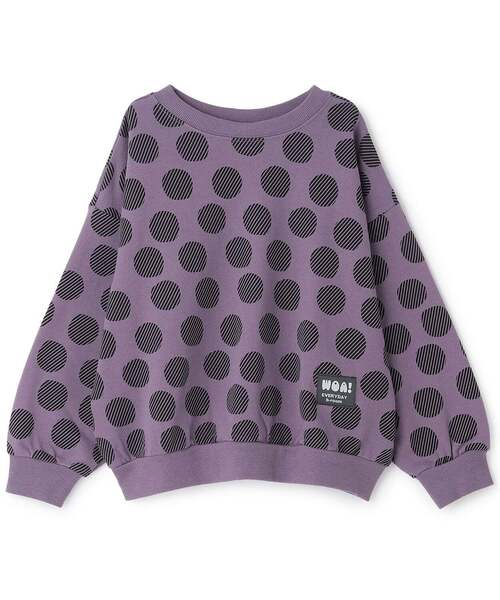 b・ROOM(ビールーム)の「総柄スウェット【子供服】【キッズ】【男の子】(スウェット・キッズ・チャコール/パープル・140cm)」の1枚目の写真