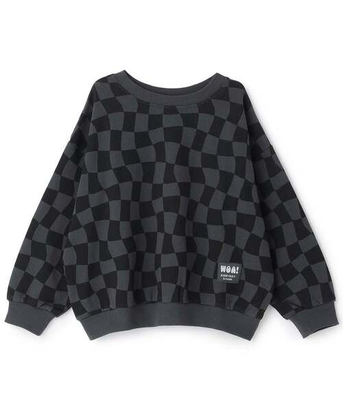 b・ROOM(ビールーム)の「総柄スウェット【子供服】【キッズ】【男の子】(スウェット・キッズ・チャコール/パープル・140cm)」の2枚目の写真