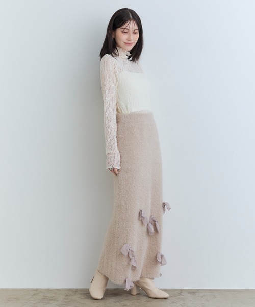 Tiny EDEN(タイニーエデン)の「【中野恵那 着用】レースシアートップス(前後2WAY)(Tシャツ/カットソー・レディース・ブラック/クリーム・FREE)」の7枚目の写真