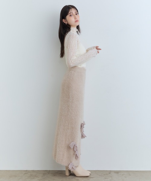 Tiny EDEN(タイニーエデン)の「【中野恵那 着用】レースシアートップス(前後2WAY)(Tシャツ/カットソー・レディース・ブラック/クリーム・FREE)」の9枚目の写真