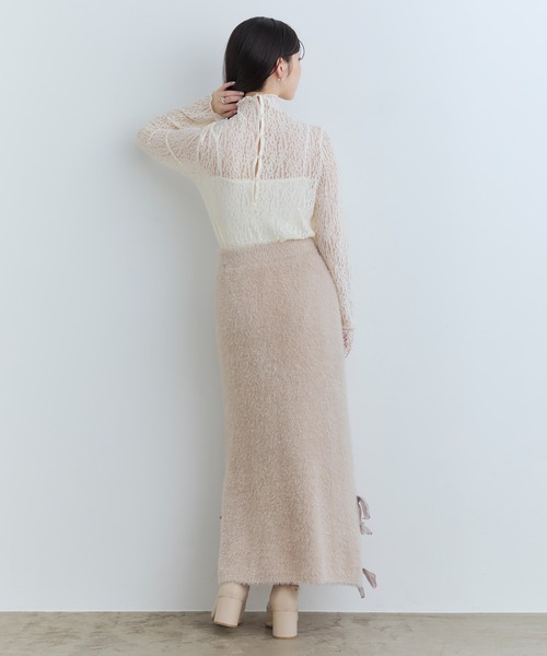 Tiny EDEN(タイニーエデン)の「【中野恵那 着用】レースシアートップス(前後2WAY)(Tシャツ/カットソー・レディース・ブラック/クリーム・FREE)」の11枚目の写真