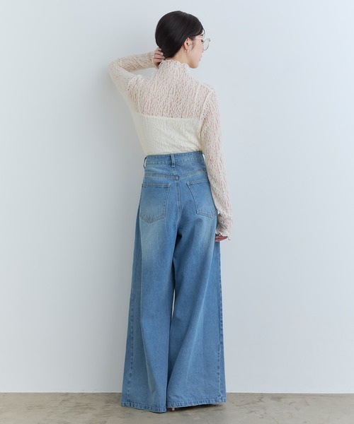 Tiny EDEN(タイニーエデン)の「【中野恵那 着用】レースシアートップス(前後2WAY)(Tシャツ/カットソー・レディース・ブラック/クリーム・FREE)」の15枚目の写真