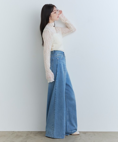 Tiny EDEN(タイニーエデン)の「【中野恵那 着用】レースシアートップス(前後2WAY)(Tシャツ/カットソー・レディース・ブラック/クリーム・FREE)」の14枚目の写真