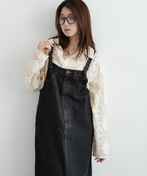URBAN RESEARCH Sonny Label(アーバンリサーチサニーレーベル)の「デニムキャミジャンパースカート(ジャンパースカート・レディース・インディゴブルー/ブラック・FREE)」の6枚目の写真