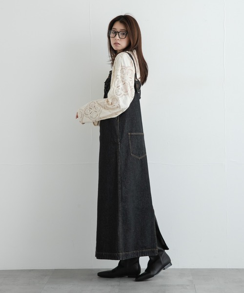 URBAN RESEARCH Sonny Label(アーバンリサーチサニーレーベル)の「デニムキャミジャンパースカート(ジャンパースカート・レディース・インディゴブルー/ブラック・FREE)」の8枚目の写真