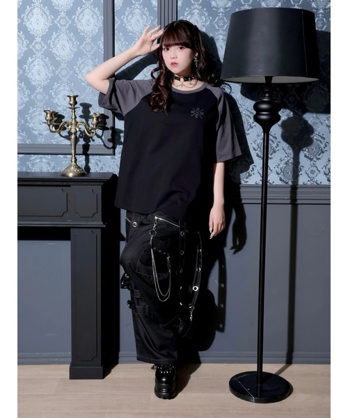 NOEMIE（ノエミー）の「ラグランデビルバックプリントTシャツ（Tシャツ/カットソー・レディース・ダークグレー/パープル/オフホワイト・M）」の7枚目の写真