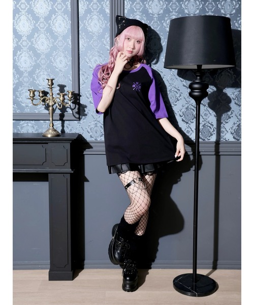 NOEMIE（ノエミー）の「ラグランデビルバックプリントTシャツ（Tシャツ/カットソー・レディース・ダークグレー/パープル/オフホワイト・M）」の10枚目の写真