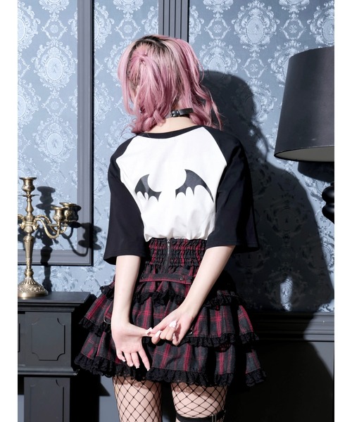 NOEMIE（ノエミー）の「ラグランデビルバックプリントTシャツ（Tシャツ/カットソー・レディース・ダークグレー/パープル/オフホワイト・M）」の12枚目の写真