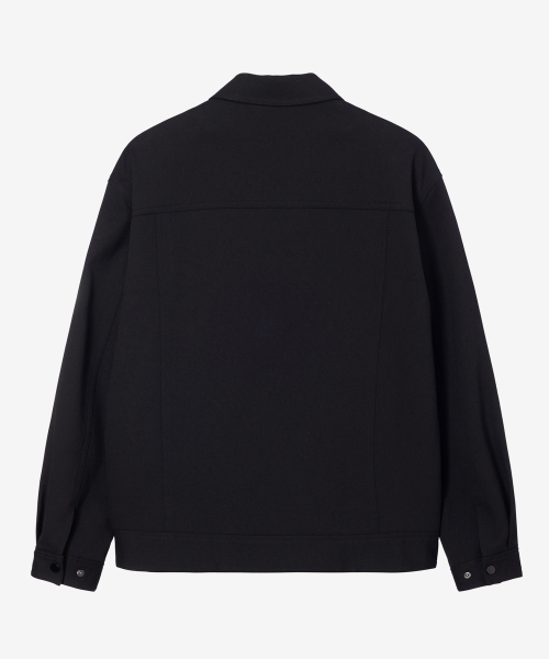 MINDBRIDGE(マインドブリッジ)の「COUTURE ブラックツイル ジップアップ セミオーバーサイズ トラッカージャケット(デニムジャケット・メンズ・ブラック・100/110/95/105)」の5枚目の写真