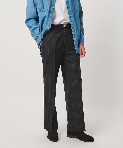 UNITED ARROWS(ユナイテッドアローズ)の「ポーラ ピンストライプ ワイドストレート パンツ(スラックス・メンズ・ブラック・XL/M/S/L)」の3枚目の写真