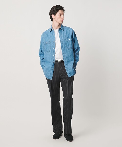 UNITED ARROWS(ユナイテッドアローズ)の「ポーラ ピンストライプ ワイドストレート パンツ(スラックス・メンズ・ブラック・XL/M/S/L)」の4枚目の写真