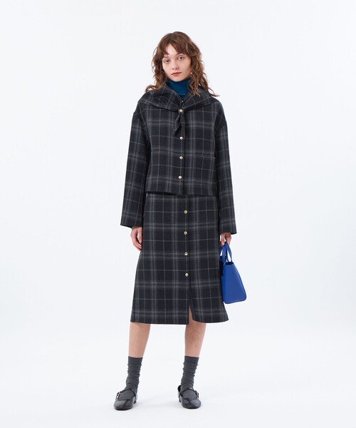 MACKINTOSH PHILOSOPHY(マッキントッシュ フィロソフィー)の「【IVENREY SHORT(イベンリーショート)】(ノーカラーコート・レディース・ブラック/ブラウン・38)」の4枚目の写真