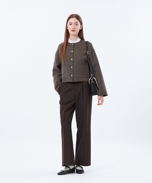 MACKINTOSH PHILOSOPHY(マッキントッシュ フィロソフィー)の「【IVENREY SHORT(イベンリーショート)】(ノーカラーコート・レディース・ブラック/ブラウン・38)」の7枚目の写真