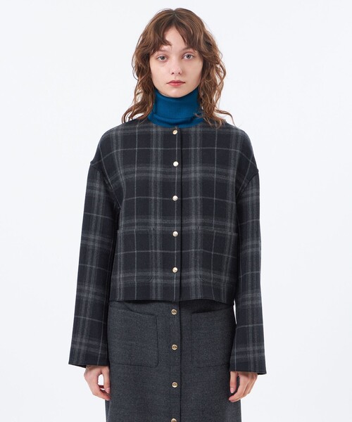 MACKINTOSH PHILOSOPHY(マッキントッシュ フィロソフィー)の「【IVENREY SHORT(イベンリーショート)】(ノーカラーコート・レディース・ブラック/ブラウン・38)」の9枚目の写真