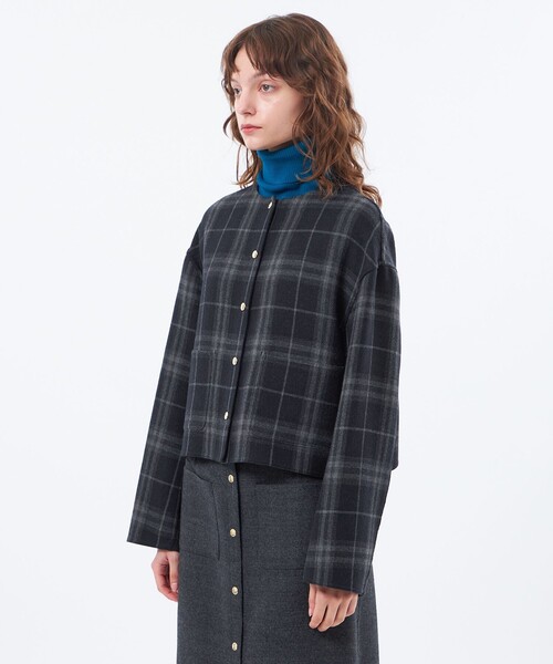 MACKINTOSH PHILOSOPHY(マッキントッシュ フィロソフィー)の「【IVENREY SHORT(イベンリーショート)】(ノーカラーコート・レディース・ブラック/ブラウン・38)」の10枚目の写真