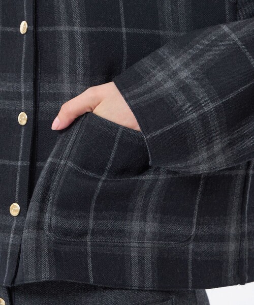MACKINTOSH PHILOSOPHY(マッキントッシュ フィロソフィー)の「【IVENREY SHORT(イベンリーショート)】(ノーカラーコート・レディース・ブラック/ブラウン・38)」の12枚目の写真