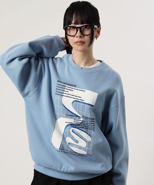 FFEIN(フェイン)の「*新色追加【FFEIN(フェイン)】ヘビーウエイト線画アートスウェット / 裏起毛 スウェット アート クルーネック プリント(スウェット・メンズ・ブラウン/サックスブルー/ブラック/ネイビー/アッシュグレー・SMALL/MEDIUM/LARGE)」の5枚目の写真