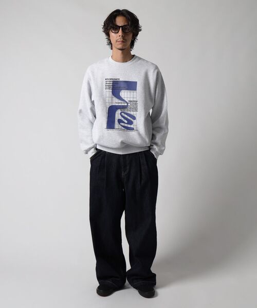 FFEIN(フェイン)の「*新色追加【FFEIN(フェイン)】ヘビーウエイト線画アートスウェット / 裏起毛 スウェット アート クルーネック プリント(スウェット・メンズ・ブラウン/サックスブルー/ブラック/ネイビー/アッシュグレー・SMALL/MEDIUM/LARGE)」の13枚目の写真