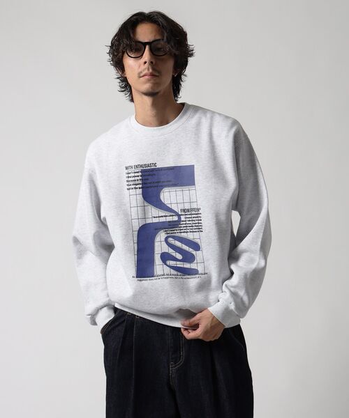 FFEIN(フェイン)の「*新色追加【FFEIN(フェイン)】ヘビーウエイト線画アートスウェット / 裏起毛 スウェット アート クルーネック プリント(スウェット・メンズ・ブラウン/サックスブルー/ブラック/ネイビー/アッシュグレー・SMALL/MEDIUM/LARGE)」の18枚目の写真