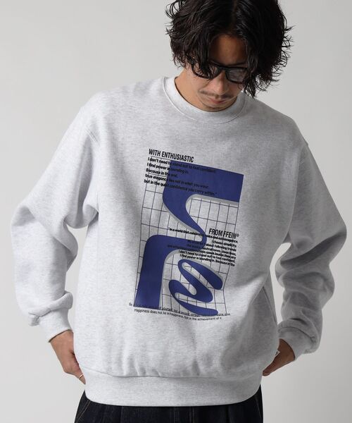 FFEIN(フェイン)の「*新色追加【FFEIN(フェイン)】ヘビーウエイト線画アートスウェット / 裏起毛 スウェット アート クルーネック プリント(スウェット・メンズ・ブラウン/サックスブルー/ブラック/ネイビー/アッシュグレー・SMALL/MEDIUM/LARGE)」の19枚目の写真