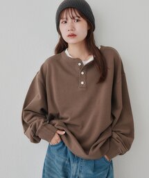 【Enlude】ピグメント裏毛ヘンリーネック《ユニセックス》