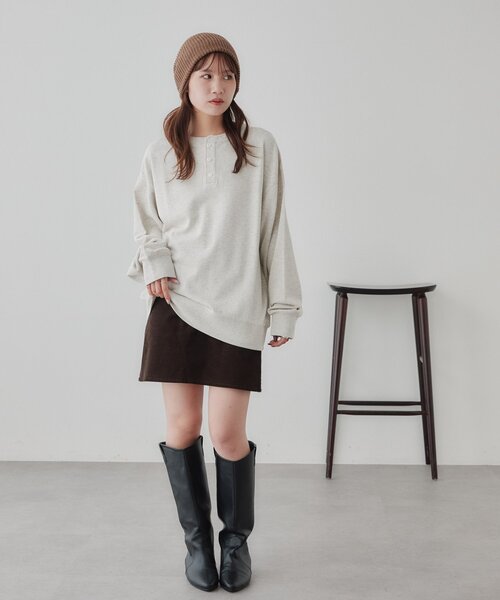 DISCOAT(ディスコート)の「【Enlude】ピグメント裏毛ヘンリーネック《ユニセックス》(Tシャツ/カットソー・レディース・ブラック/ピンク/ブラウン/ライトベージュ・MEDIUM/LARGE)」の22枚目の写真