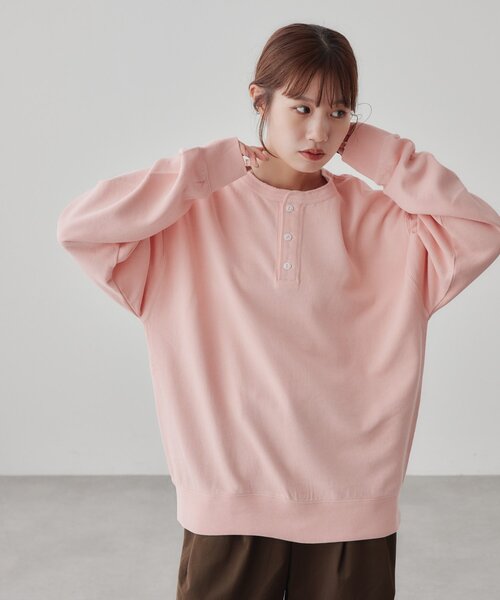 DISCOAT(ディスコート)の「【Enlude】ピグメント裏毛ヘンリーネック《ユニセックス》(Tシャツ/カットソー・レディース・ブラック/ピンク/ブラウン/ライトベージュ・MEDIUM/LARGE)」の9枚目の写真