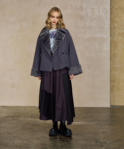 HARE(ハレ)の「ウーリーテックファーキリカエショートコート(HARE)(その他アウター・レディース・ブラック/グレー/グリーン・FREE)」の7枚目の写真