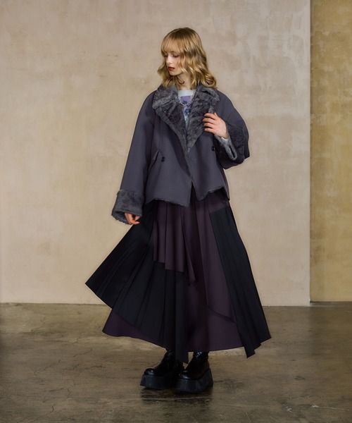 HARE(ハレ)の「ウーリーテックファーキリカエショートコート(HARE)(その他アウター・レディース・ブラック/グレー/グリーン・FREE)」の9枚目の写真