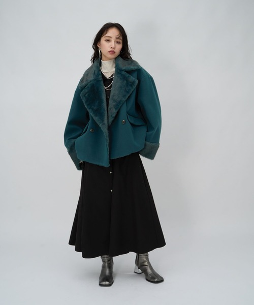 HARE(ハレ)の「ウーリーテックファーキリカエショートコート(HARE)(その他アウター・レディース・ブラック/グレー/グリーン・FREE)」の10枚目の写真