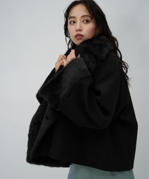 HARE(ハレ)の「ウーリーテックファーキリカエショートコート(HARE)(その他アウター・レディース・ブラック/グレー/グリーン・FREE)」の15枚目の写真